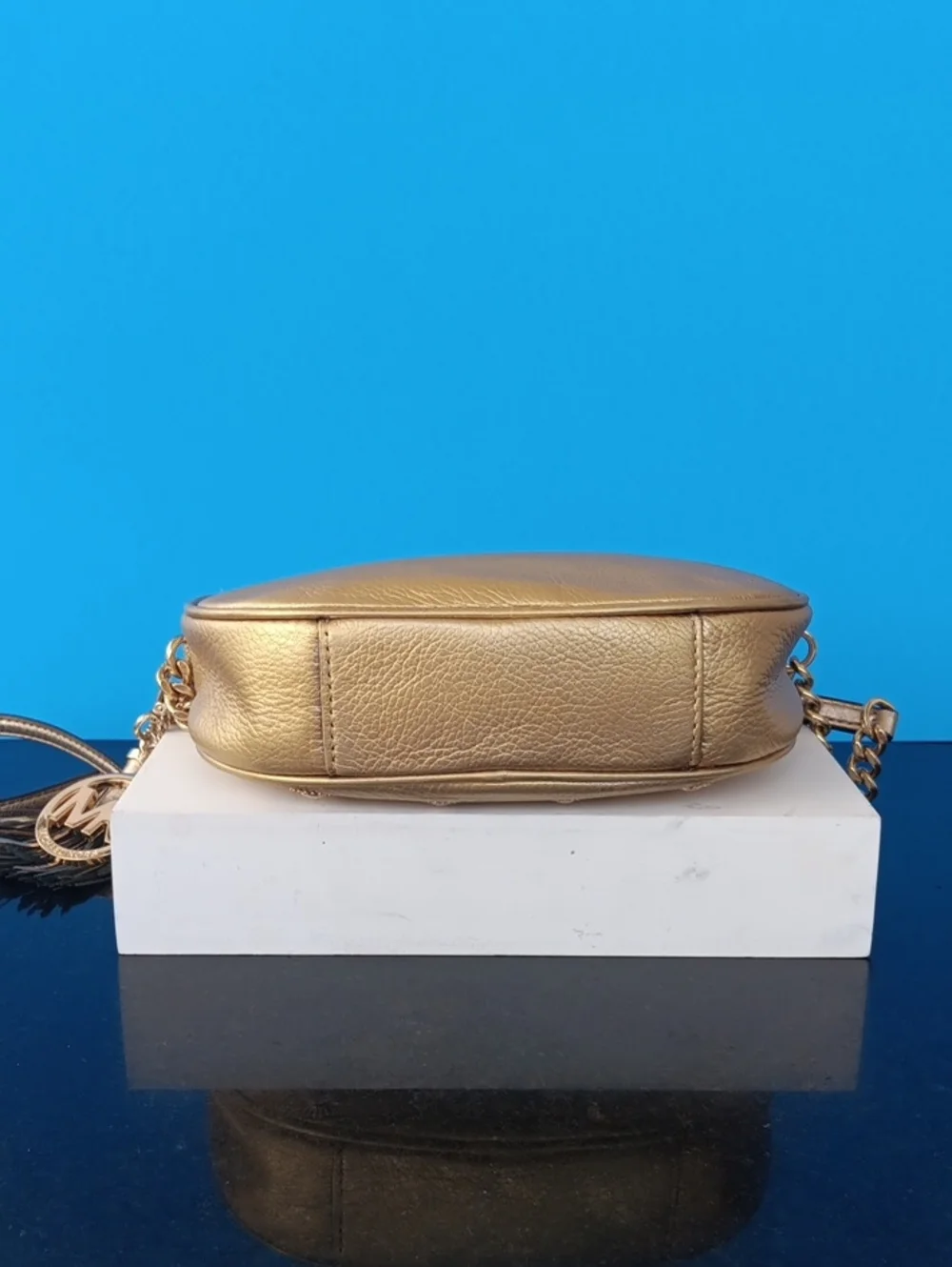 Michael Kors Metallic Gold Studded Crossbody Size 8.5+6+2.5